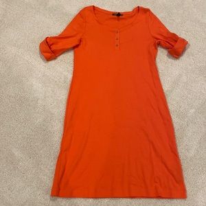 Lauren Ralph Lauren Orange 3/4 sleeve dress with brass buttons